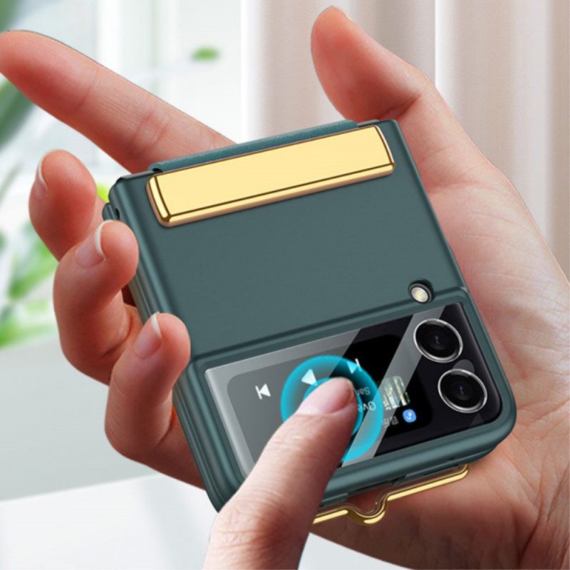 Handyhülle Für Samsung Galaxy Z Flip 3 5G Flip Case Gehärtetes Glas Und Armband Mit Den Buchstaben Gkk