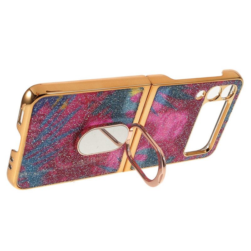 Hülle Für Samsung Galaxy Z Flip 3 5G Flip Case Ausgefallene Steine Mit Ringunterstützung