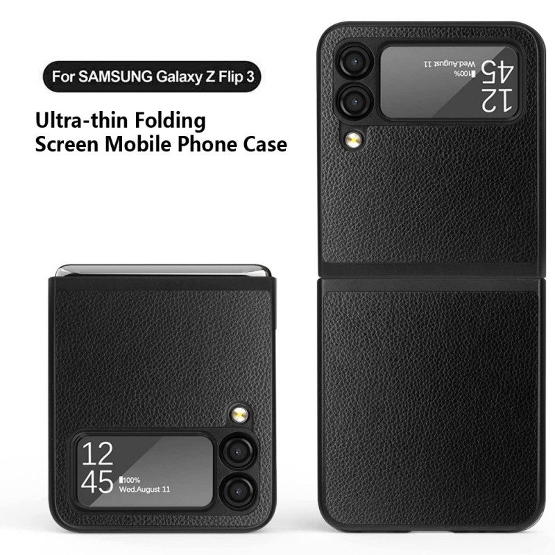 Hülle Für Samsung Galaxy Z Flip 3 5G Flip Case Litschi-leder-stil. 2 Stück