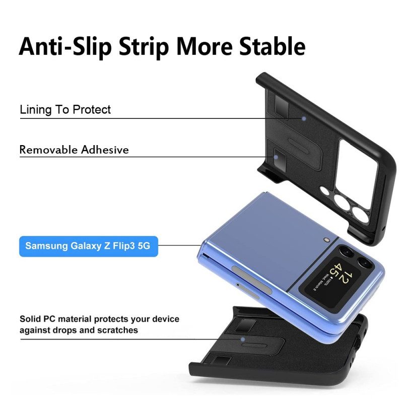 Hülle Für Samsung Galaxy Z Flip 3 5G Flip Case Litschi-leder-stil. 2 Stück