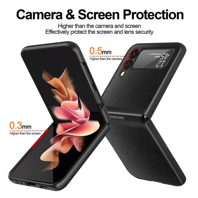 Hülle Für Samsung Galaxy Z Flip 3 5G Flip Case Litschi-leder-stil. 2 Stück
