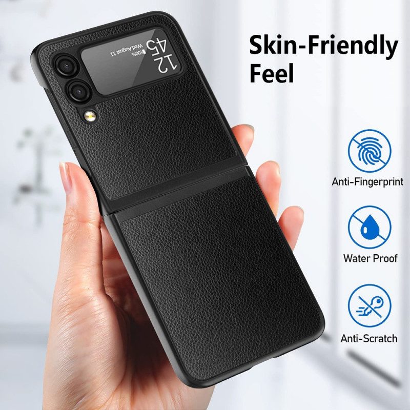 Hülle Für Samsung Galaxy Z Flip 3 5G Flip Case Litschi-leder-stil. 2 Stück