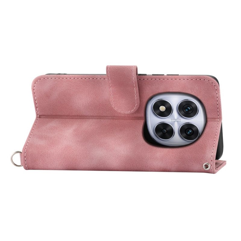 Lederhüllen Für Xiaomi Redmi Note 15 Pro Plus 5g Blumenmuster Mit Schulterriemen Und Riemen