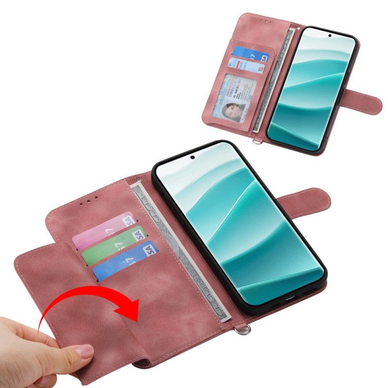 Lederhüllen Für Xiaomi Redmi Note 15 Pro Plus 5g Blumenmuster Mit Schulterriemen Und Riemen