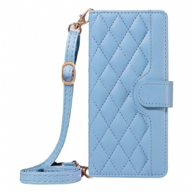 Lederhüllen Für Xiaomi Redmi Note 15 Pro Plus 5g Gesteppt Mit Riemen Und Schultergurt