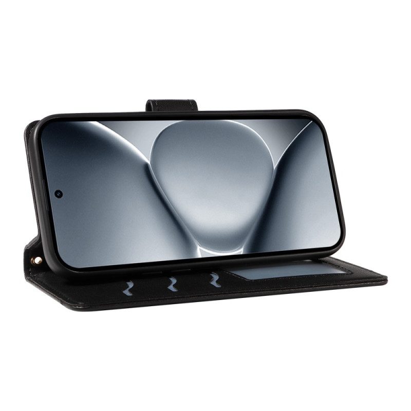 Lederhüllen Für Xiaomi Redmi Note 15 Pro Plus 5g Gesteppt Mit Riemen Und Schultergurt