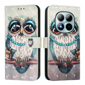 Lederhüllen Für Xiaomi Redmi Note 15 Pro Plus 5g Graue Eule