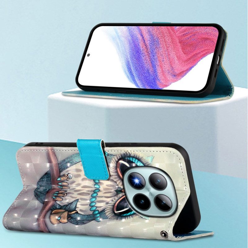 Lederhüllen Für Xiaomi Redmi Note 15 Pro Plus 5g Graue Eule