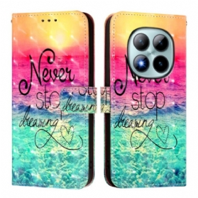 Lederhüllen Für Xiaomi Redmi Note 15 Pro Plus 5g Hör Niemals Auf Zu Träumen