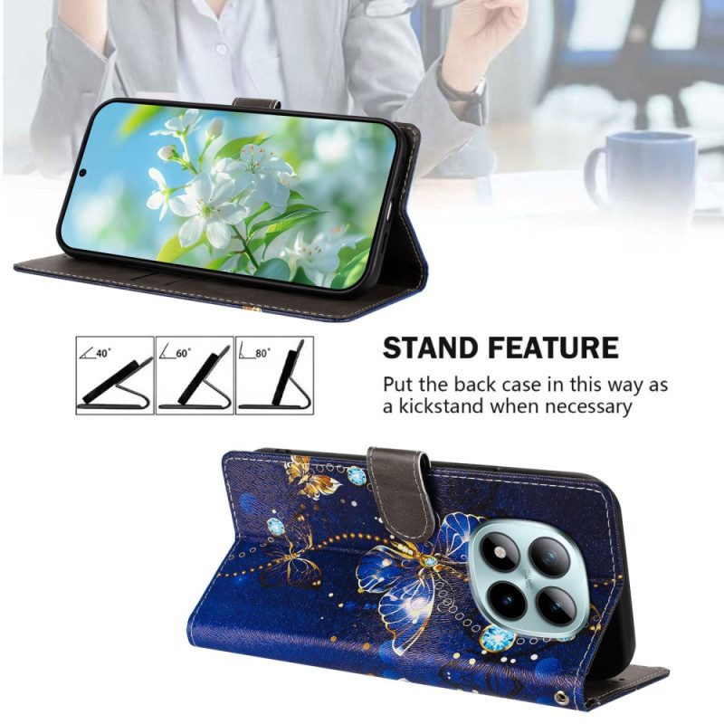 Lederhüllen Für Xiaomi Redmi Note 15 Pro Plus 5g Kostbare Schmetterlinge