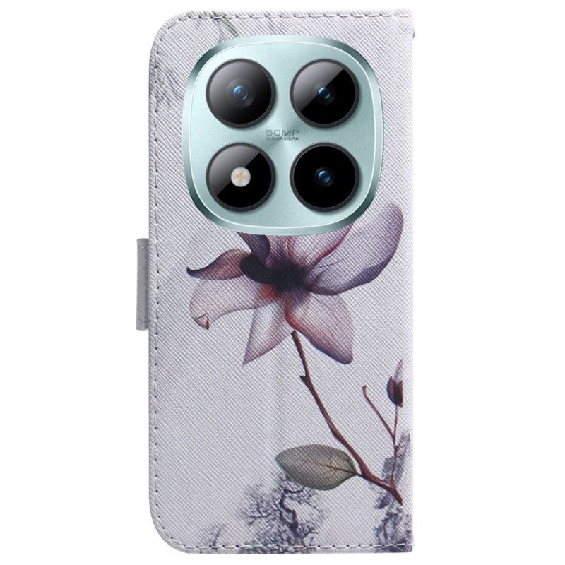 Lederhüllen Für Xiaomi Redmi Note 15 Pro Plus 5g Rosa Blume
