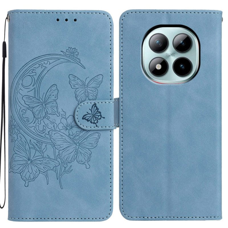 Lederhüllen Für Xiaomi Redmi Note 15 Pro Plus 5g Schmetterlings- Und Blumenmuster