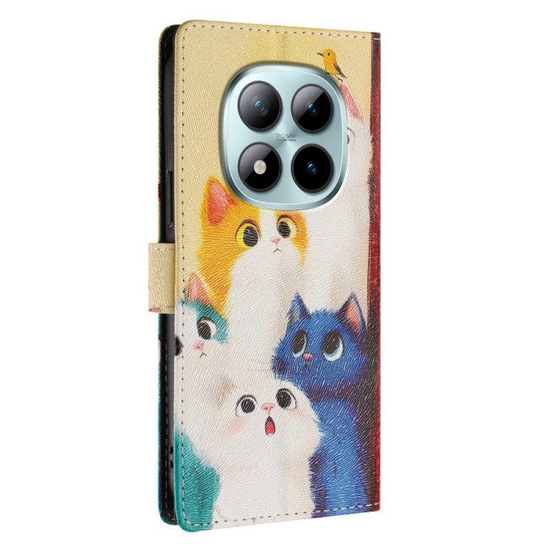 Lederhüllen Xiaomi Redmi Note 15 Pro Plus 5g Bunte Katzen