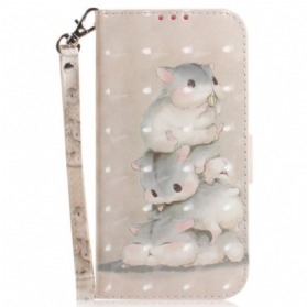 Lederhüllen Xiaomi Redmi Note 15 Pro Plus 5g Flor Hamster Mit Gurt