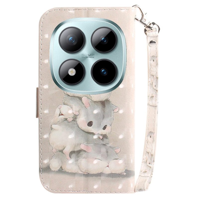 Lederhüllen Xiaomi Redmi Note 15 Pro Plus 5g Flor Hamster Mit Gurt