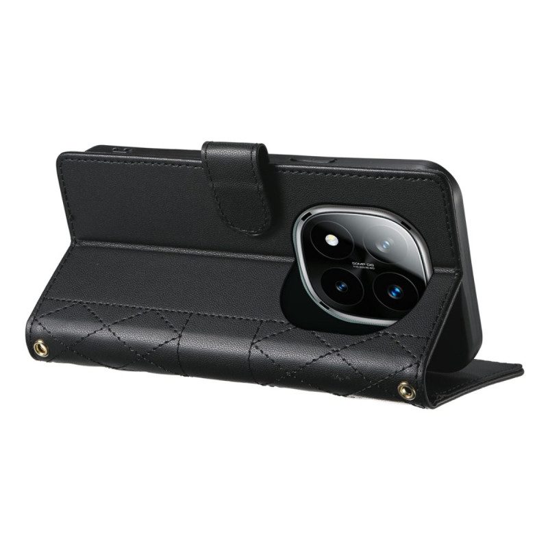 Lederhüllen Xiaomi Redmi Note 15 Pro Plus 5g Gesteppt Mit Riemen