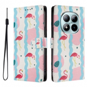 Lederhüllen Xiaomi Redmi Note 15 Pro Plus 5g Handyhülle Flamingos