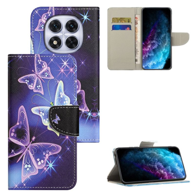 Lederhüllen Xiaomi Redmi Note 15 Pro Plus 5g Handyhülle Funkelnde Schmetterlinge