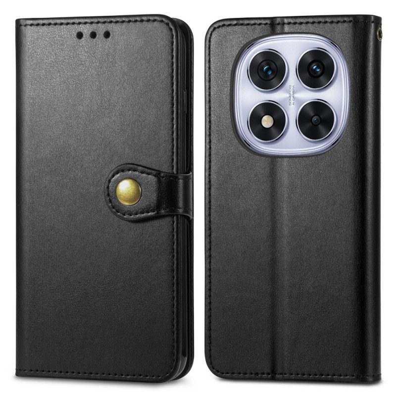 Lederhüllen Xiaomi Redmi Note 15 Pro Plus 5g Handyhülle Goldener Verschluss