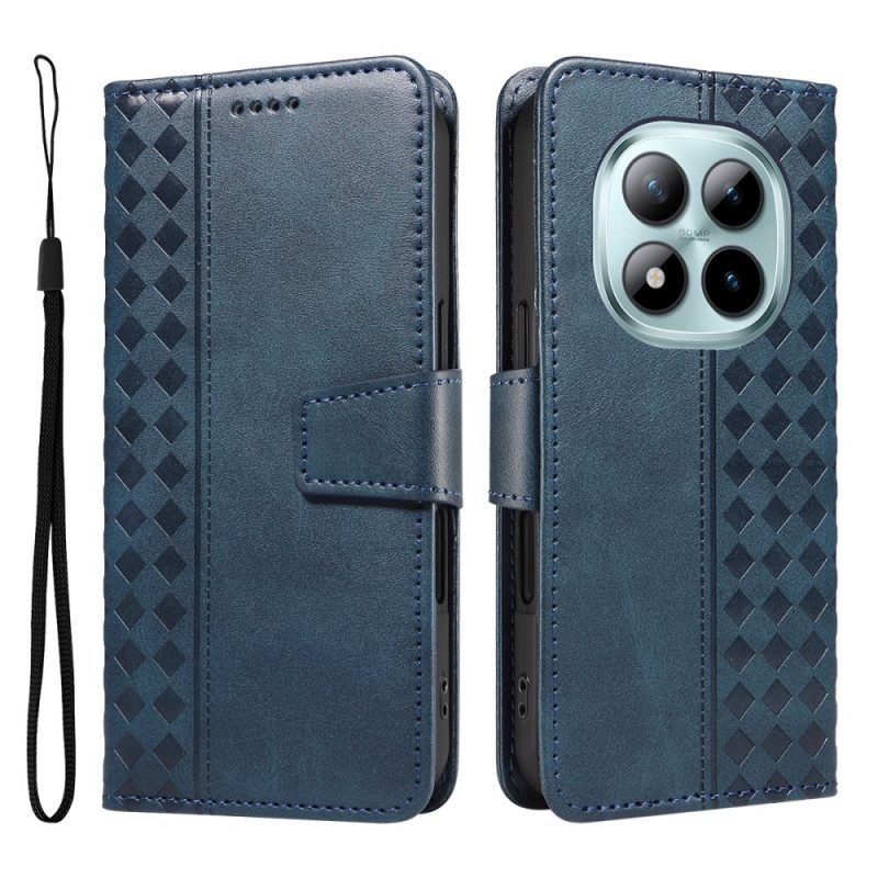 Lederhüllen Xiaomi Redmi Note 15 Pro Plus 5g Handyhülle Karierter Rand