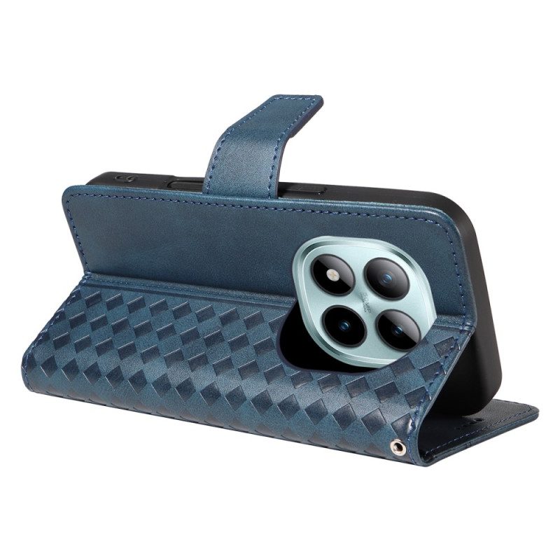 Lederhüllen Xiaomi Redmi Note 15 Pro Plus 5g Handyhülle Karierter Rand