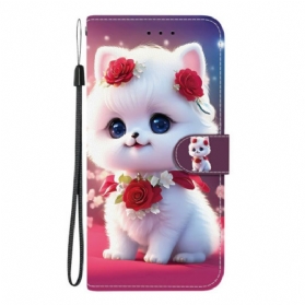 Lederhüllen Xiaomi Redmi Note 15 Pro Plus 5g Handyhülle Katze Und Rosen