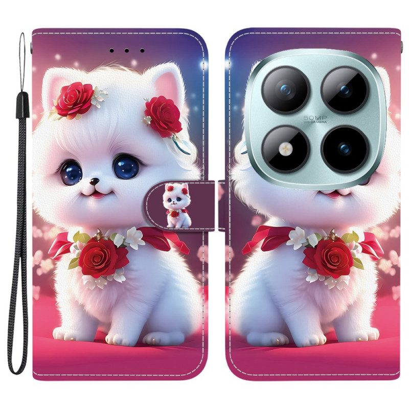 Lederhüllen Xiaomi Redmi Note 15 Pro Plus 5g Handyhülle Katze Und Rosen