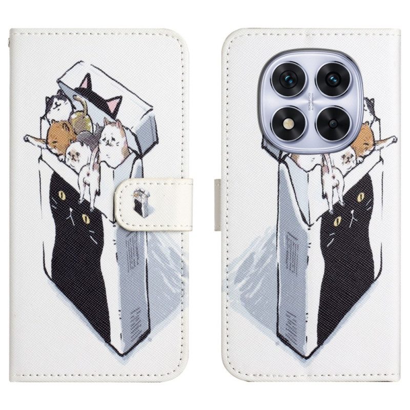 Lederhüllen Xiaomi Redmi Note 15 Pro Plus 5g Handyhülle Katzen In Einer Kiste