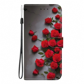 Lederhüllen Xiaomi Redmi Note 15 Pro Plus 5g Handyhülle Rote Rosen
