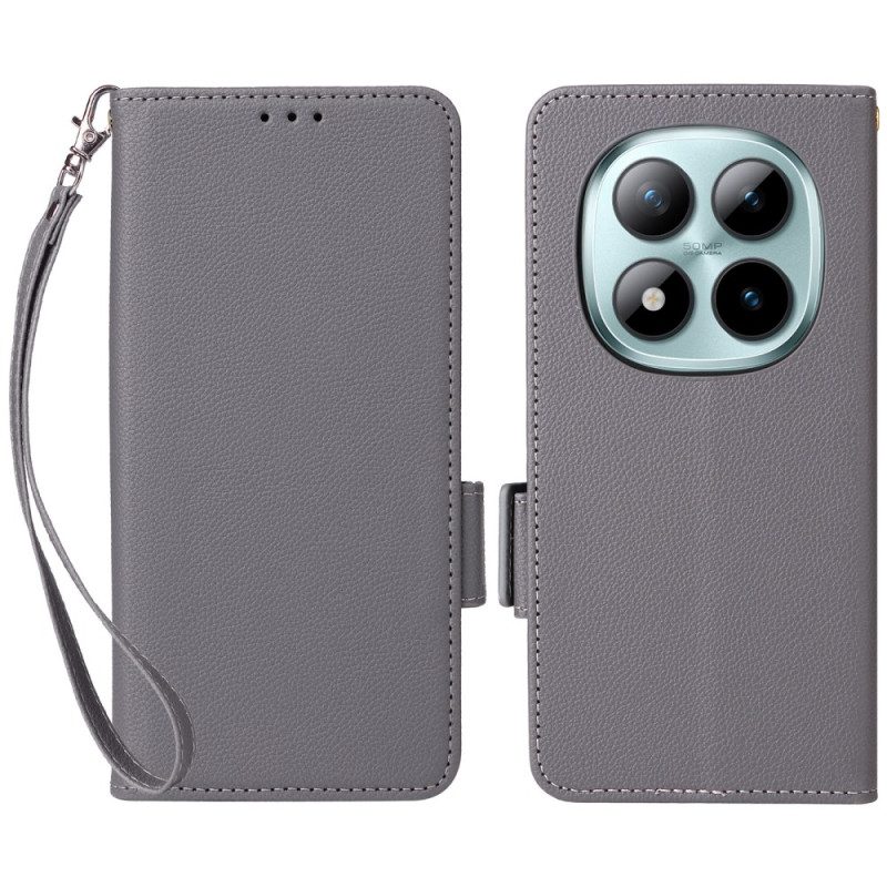 Lederhüllen Xiaomi Redmi Note 15 Pro Plus 5g Litschi-kunstleder Mit Riemen