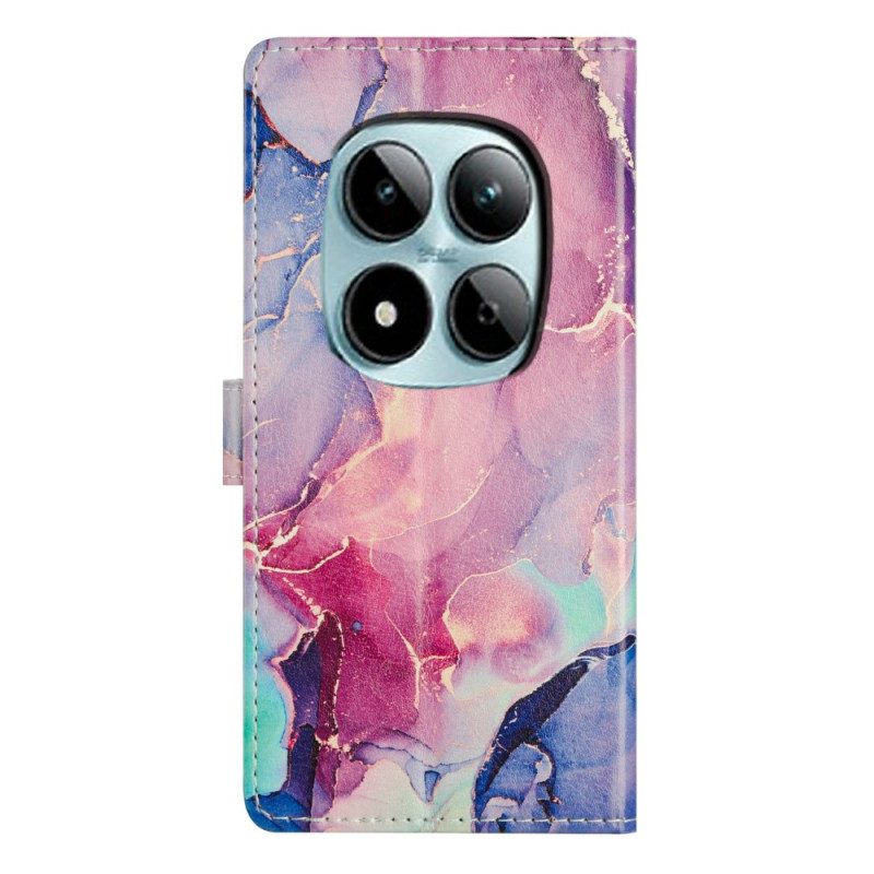 Lederhüllen Xiaomi Redmi Note 15 Pro Plus 5g Rosa Und Grüner Marmor