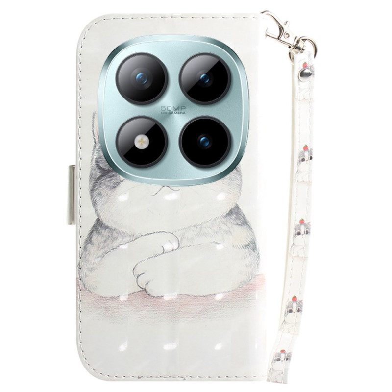 Lederhüllen Xiaomi Redmi Note 15 Pro Plus 5g Süße Katze Mit Gurt