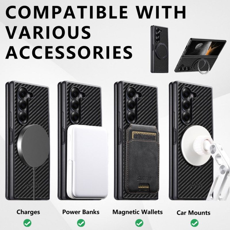 Hülle Für Samsung Galaxy Z Fold 7 Magnetisches Scharnier Mit Suteni-ringhalter