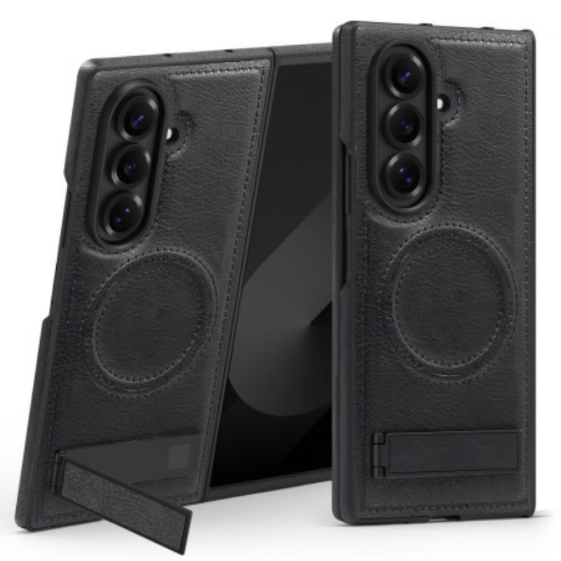 Hülle Für Samsung Galaxy Z Fold 7 Magsafe Leder-look Und Ständer