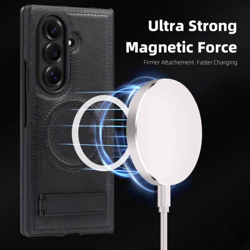 Hülle Für Samsung Galaxy Z Fold 7 Magsafe Leder-look Und Ständer