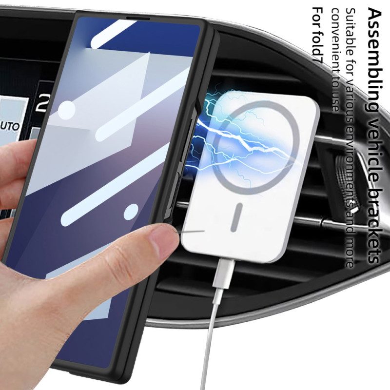 Hülle Samsung Galaxy Z Fold 7 Handyhülle Magnetisch Mit Displayschutzfolie Aus Gehärtetem Glas