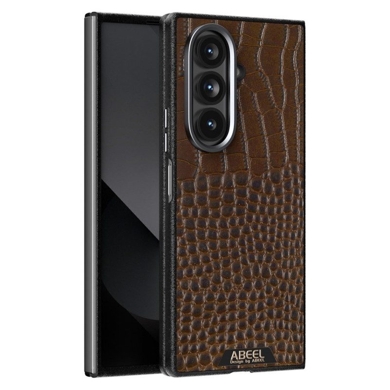 Hülle Samsung Galaxy Z Fold 7 Handyhülle Magsafe-kompatibles Abeel-logo Im Krokodil-stil