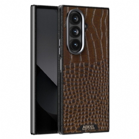 Hülle Samsung Galaxy Z Fold 7 Handyhülle Magsafe-kompatibles Abeel-logo Im Krokodil-stil