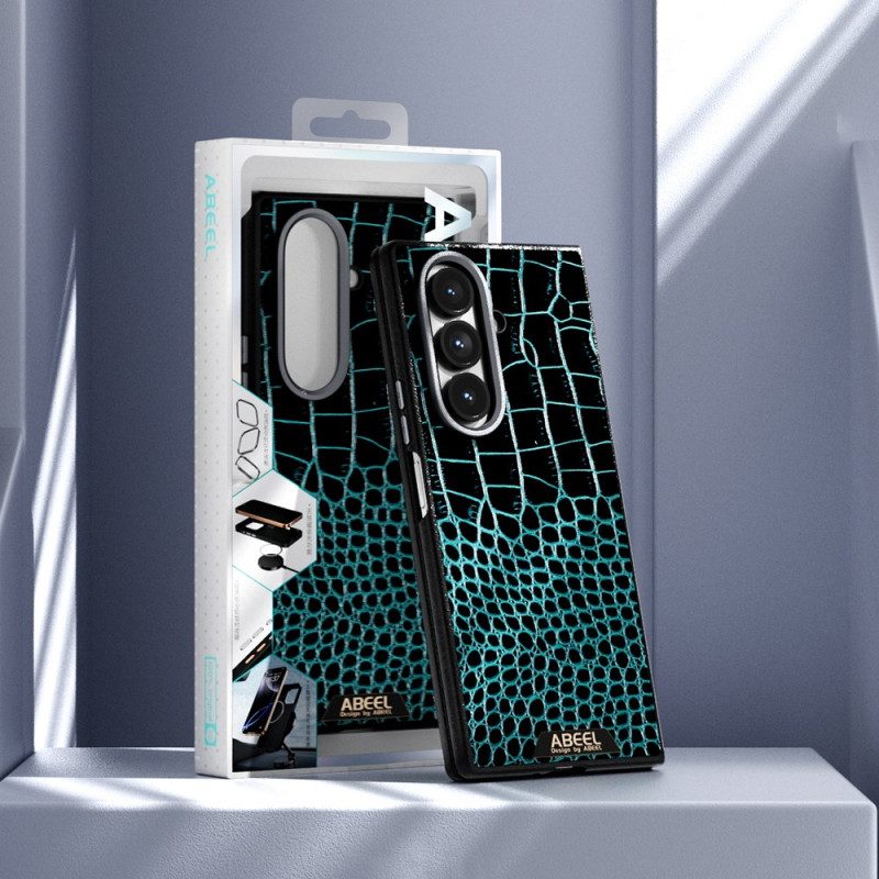 Hülle Samsung Galaxy Z Fold 7 Handyhülle Magsafe-kompatibles Abeel-logo Im Krokodil-stil