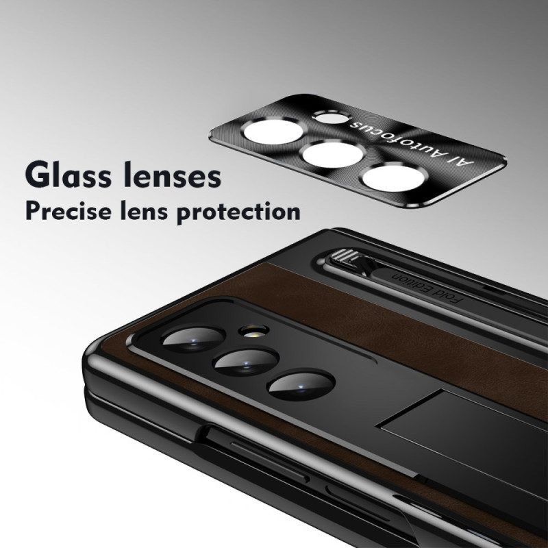 Hülle Samsung Galaxy Z Fold 7 Handyhülle Ständer Und Stifthalter In Lederoptik