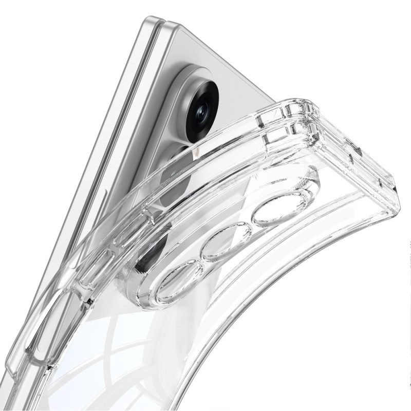 Hülle Samsung Galaxy Z Fold 7 Handyhülle Transparentes Magnetisches Scharnier Mit Ständer