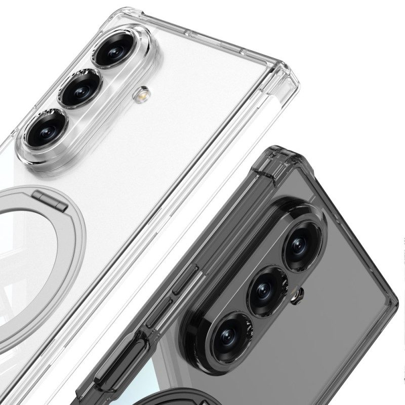 Hülle Samsung Galaxy Z Fold 7 Handyhülle Transparentes Magnetisches Scharnier Mit Ständer