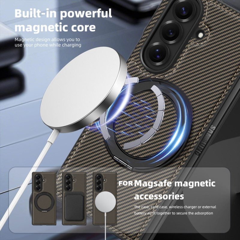 Hülle Samsung Galaxy Z Fold 7 Magnetische Strukturierte Kohlefaser