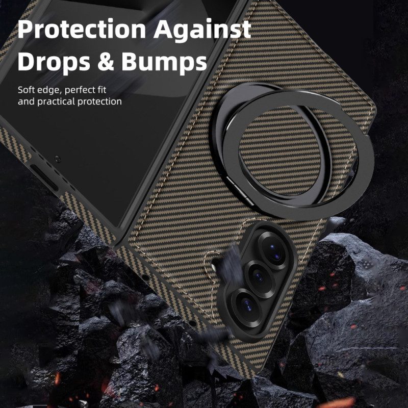 Hülle Samsung Galaxy Z Fold 7 Magnetische Strukturierte Kohlefaser