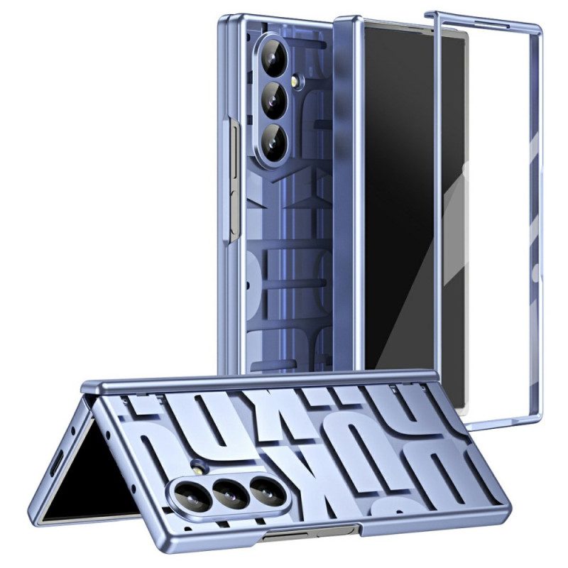 Hülle Samsung Galaxy Z Fold 7 Schriftzug-design Mit Displayschutzfolie Aus Gehärtetem Glas