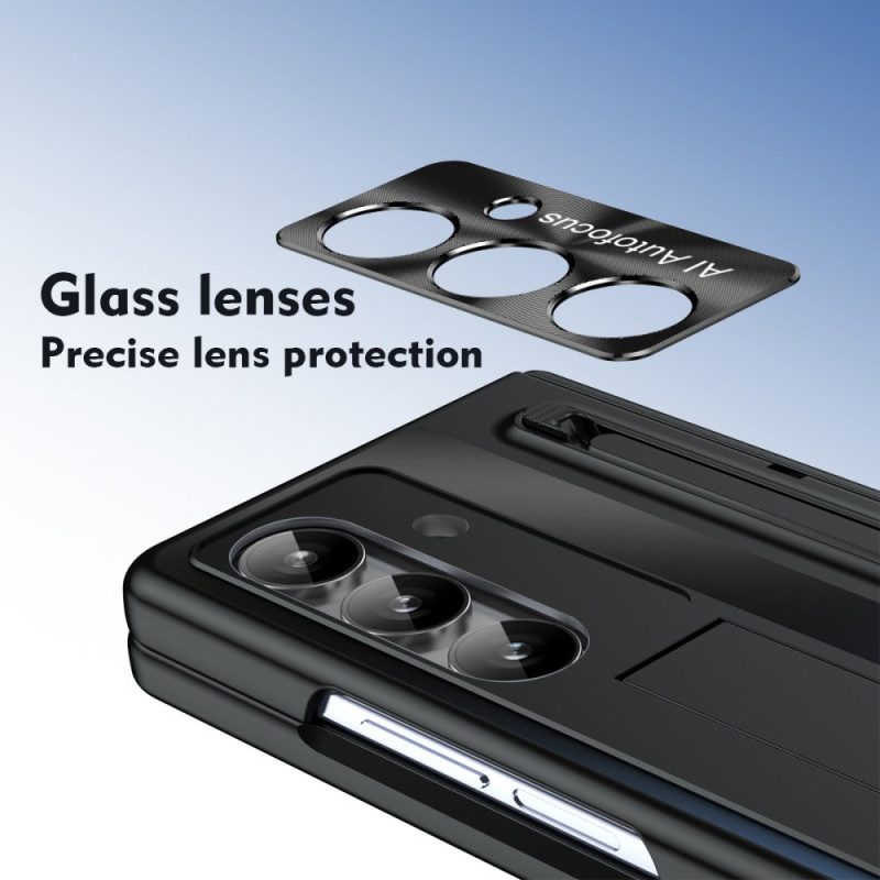 Hülle Samsung Galaxy Z Fold 7 Ständer Und Displayschutzfolie In Metalloptik