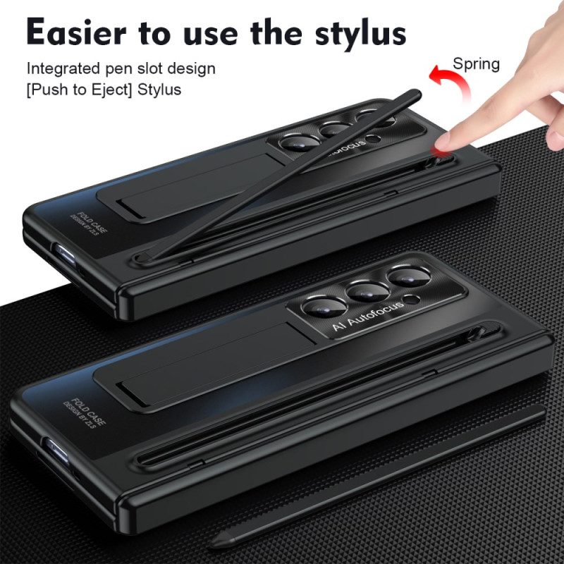 Hülle Samsung Galaxy Z Fold 7 Ständer Und Displayschutzfolie In Metalloptik