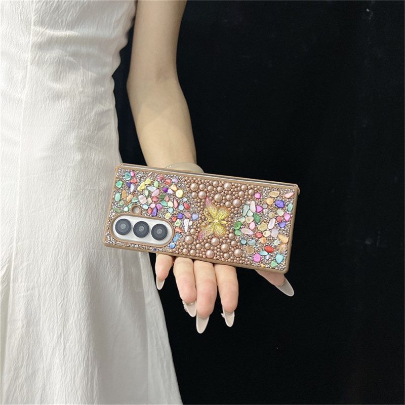 Hülle Samsung Galaxy Z Fold 7 Strass-schmetterling