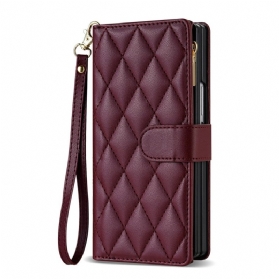 Lederhüllen Samsung Galaxy Z Fold 7 Gepolstert Mit Schultergurt Und Trageband