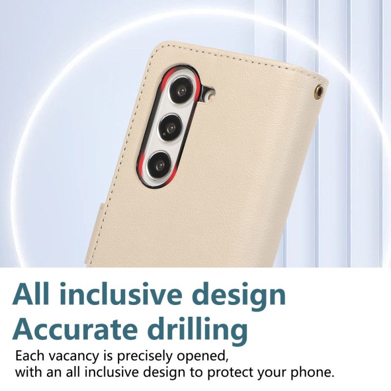 Lederhüllen Samsung Galaxy Z Fold 7 Handyhülle Geldbörse Mit Trageriemen